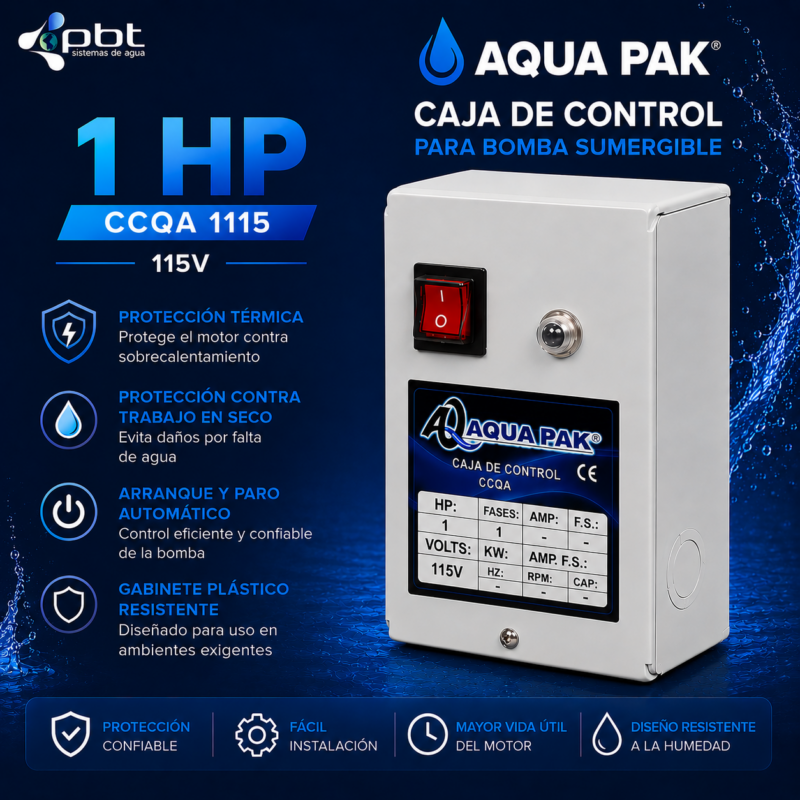 CAJA DE CONTROL 1 HP AQUA PAK CCQA 1115