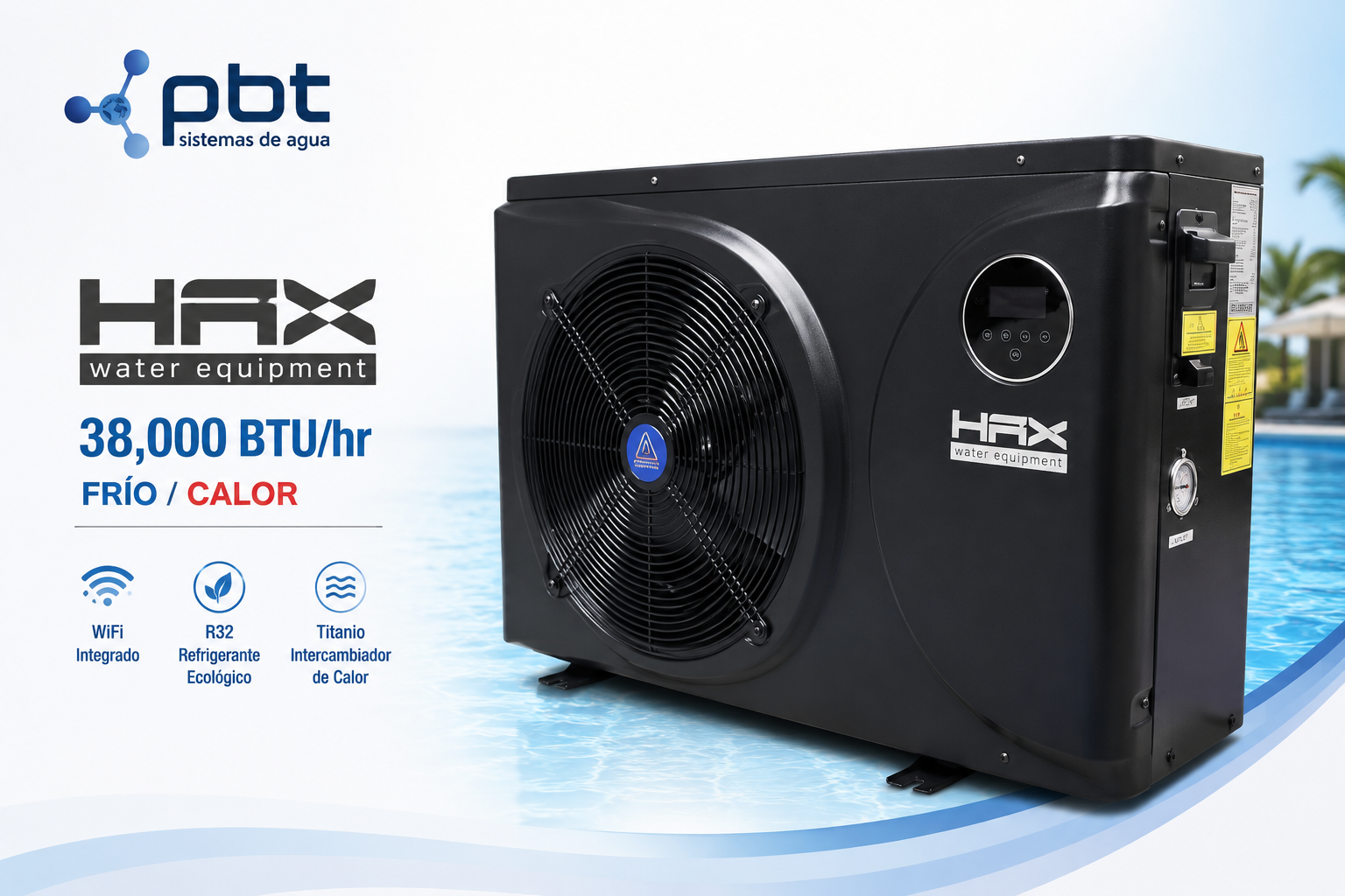 Bomba De Calor HAX Inverter Horizontal 38,000 BTU Frío/Calor WiFi 220V