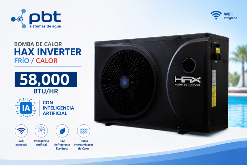 Bomba De Calor HAX Inverter Horizontal 58,000 BTU Frío/Calor WiFi IA 220V