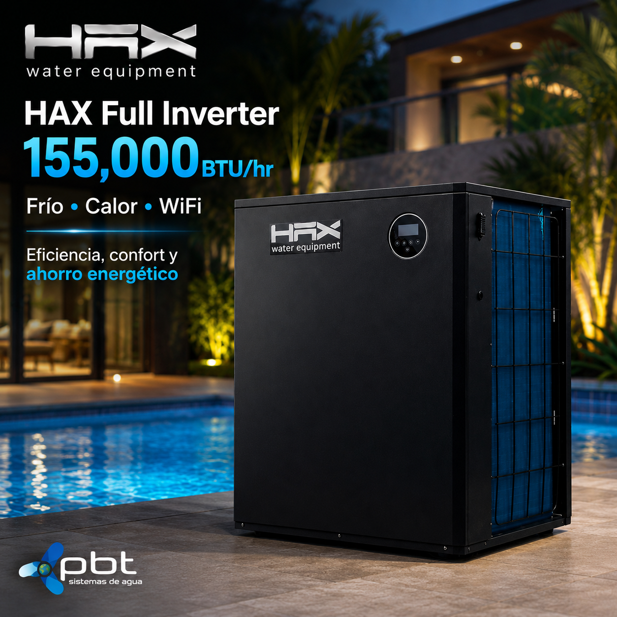 Bomba De Calor HAX Inverter Vertical 155,000 BTU Frío/Calor WiFi 220V - Imagen 2